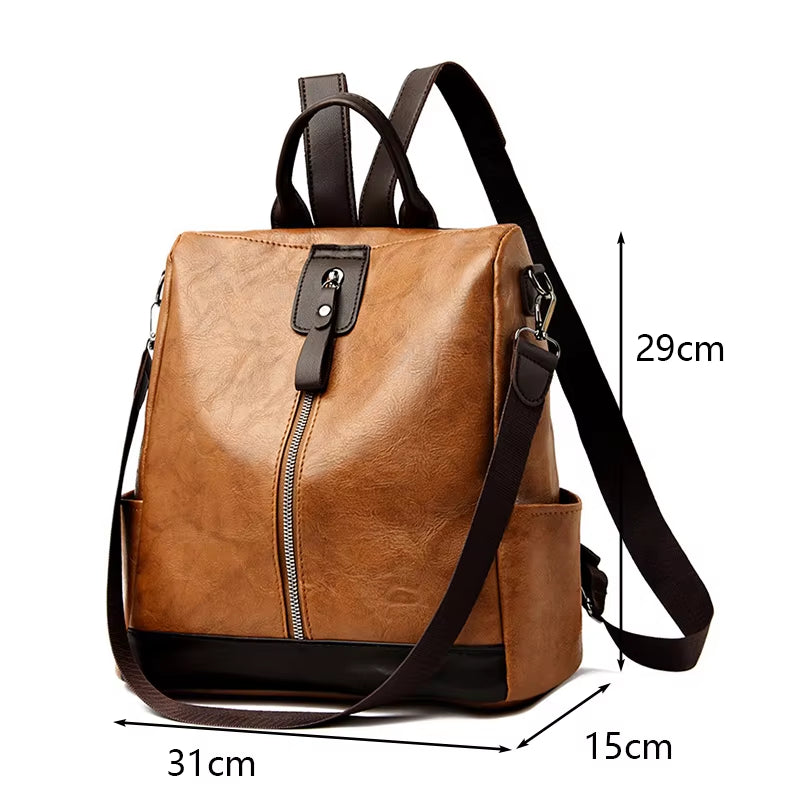 Fashion Anti-Theft Women Backpacks Famous Brand High Quality PU Leather Travel Backpack Ladies Large Capacity Shoulder Handbags